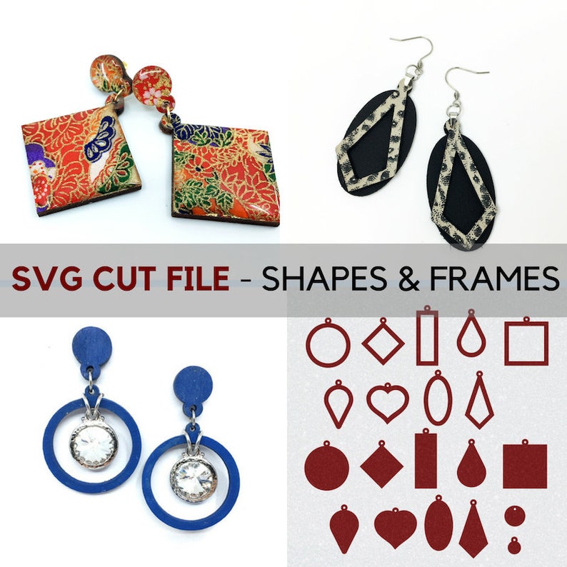 SVG Cut Files Jewelry Making Shapes and Frames for Layered Etsy