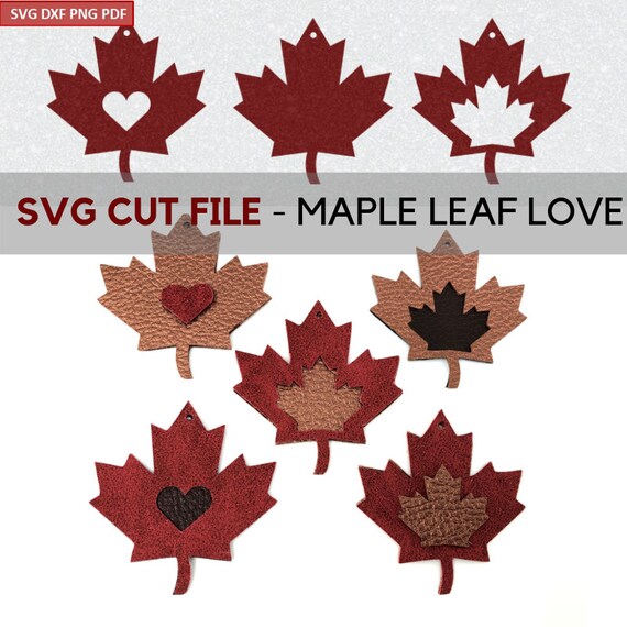 Download Svg Cut Files Maple Leaf Canada Day Love Heart For Layered Etsy