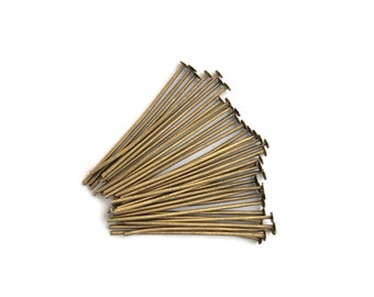 100 pc 1.25 inch Antiqued Brass Headpins