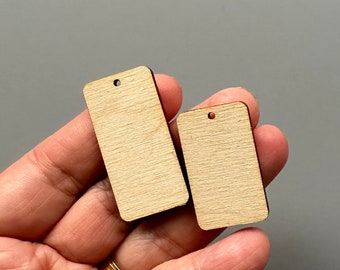 Wood Rectangle 1.5" and 1.25" Unfinished Blanks Laser Cut - Custom Bulk Orders Available on Request