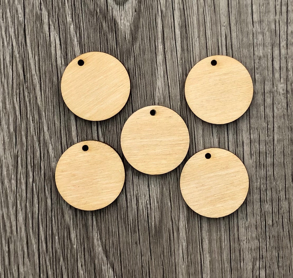 50PCS 25MM Round Wood Discs for Crafts Blank Unfinished Wood Circle Pieces  for Painting Writing and DIY Home Decoration