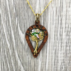 Wood Frames for Wire Tree of Life Pendants Laser Cut Round Reverse Teardrop Oval Diamond Square Rectangle image 6