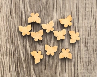 Wood Butterfly for Stud Earrings  Pack of 10 Laser Cut Unfinished Blanks