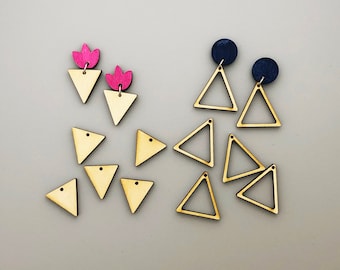 Dainty Laser Cut Wood Triangles - Solid or Frames - Unfinished Blanks - Geometric - Minimalist - Add Tassels, Beadwork and Macrame