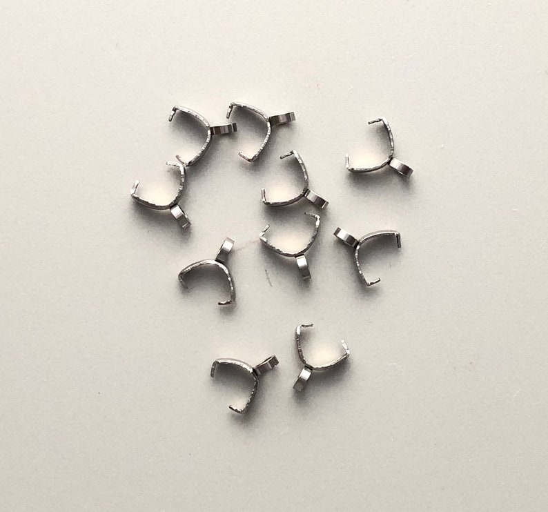 Stainless Steel Pinch Bails for Wood Earrings 10 Pc Etsy