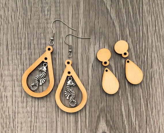 Unfinished wood earrings wholesale discount