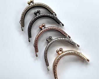3.5" Coin Purse Frame Clasp Sew On Half Round 88 mm 5 Tone Colors Gold Silver Copper Gunmetal Antique Bronze