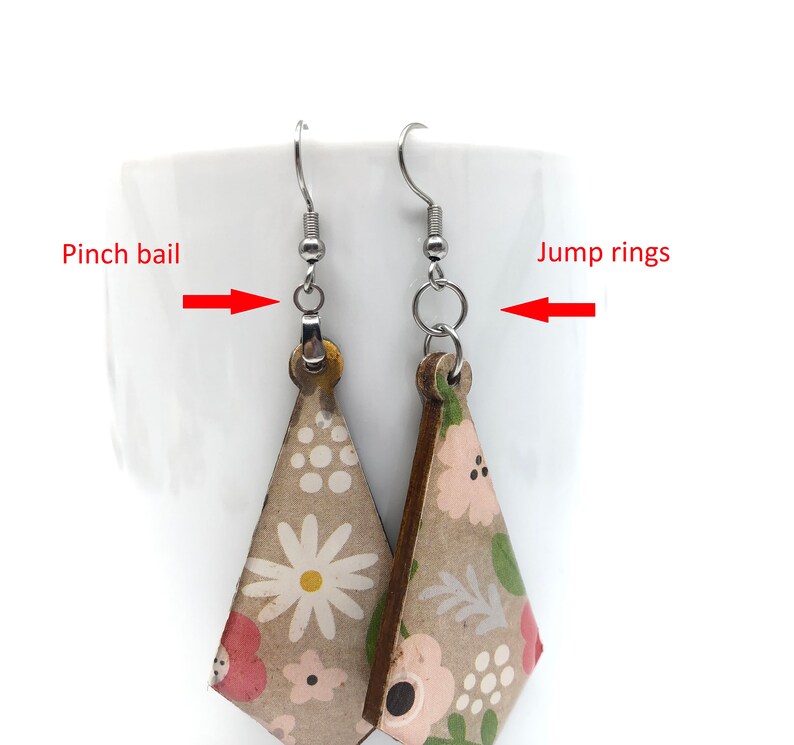 Stainless Steel Pinch Bails for Wood Earrings 10 Pc Etsy