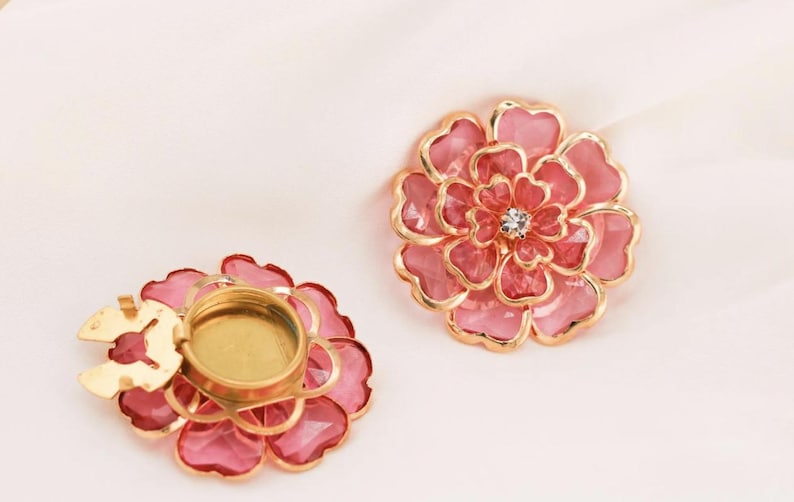 Crystal Floral Button Covers, Chic Shirt Cuff Accents image 13