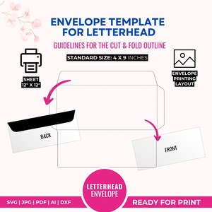 Envelope Template for Letterhead, Professional Foldable Envelope SVG, PDF Printable, Mailer Envelope Easy Cut file