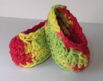 Tie Dye Baby Slippers: Newborn - 3 Month, USA Cotton, Boy/Girl Style