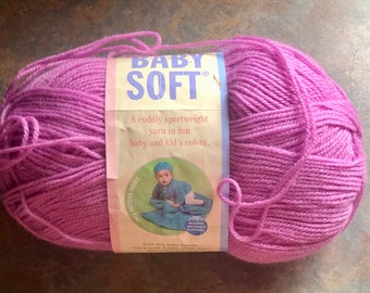 Lion Brand Baby Soft Sport Weight Yarn: Violet, 3.8 oz Left Over