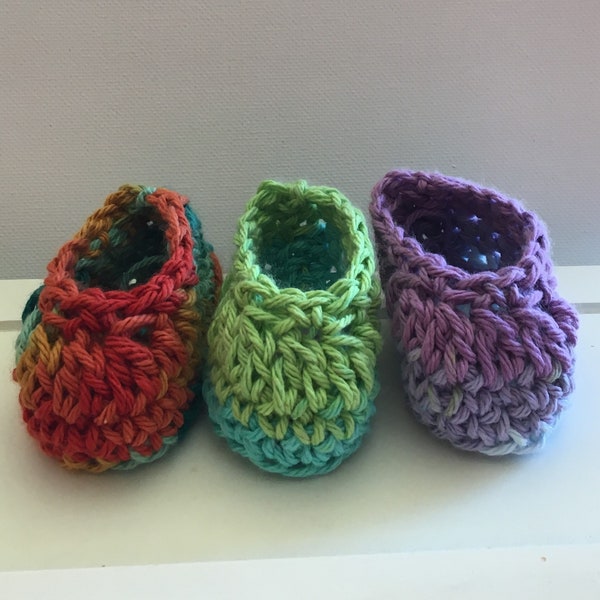 Tie Dye Slipper...4 NEW Colors...Ballet Flat...Baby Girl or Baby Boy...Newborn and 3 Month Size...Slip On Shoe...Gift for Hippie Baby.