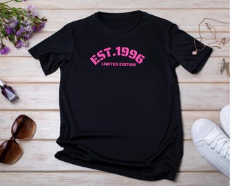 Limited Edition T-Shirt. Trendy Birth Year Tee, Birthday Gift, Custom Birthday,Vintage 1996 Shirt,Vintage 28th Birthday T-Shirt, Vintage.