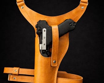Cow Leather Jyn Erso A-180 "Y" drop Style Holster Leg Holster Inspired by Rogue One Without Blaster