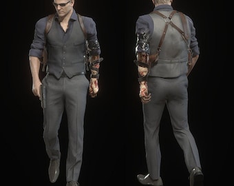Genuine Leather Albert Wesker from RE4 remake Holster Residential evil 4 harness