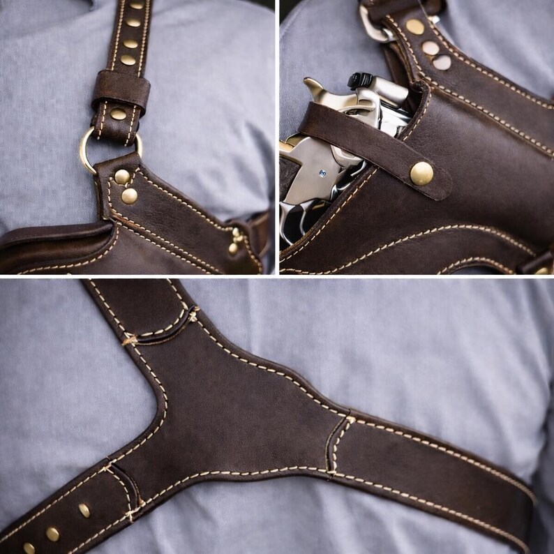 Specialanpassat revolverhölster i koläder. 22 – Passar Heritage Rough Rider, Ruger Wrangler, Colt New Frontier och liknande 6,5” pipa med sex vapen bild 8