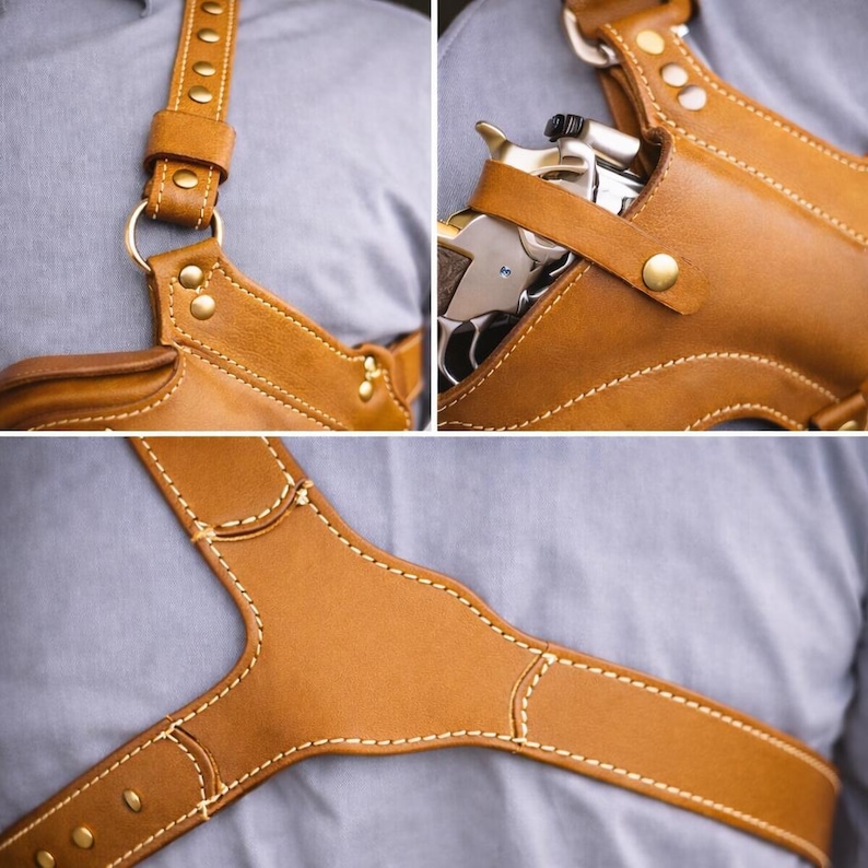 Specialanpassat revolverhölster i koläder. 22 – Passar Heritage Rough Rider, Ruger Wrangler, Colt New Frontier och liknande 6,5” pipa med sex vapen bild 7