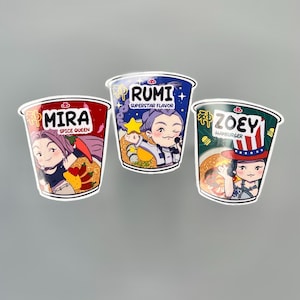 HUNTR/X ramyun stickers | KDH | Kpop demon hunter | waterproof | glossy vinyl | cute tiger| kawaii