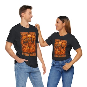 Tung Tung Tung Sahur Komik Beyzbol Sopası Komik Tişört, İtalian Brain Rot Tişört, Funny Cartoon Graphic Tee - Unisex Short Sleeve Shirt,