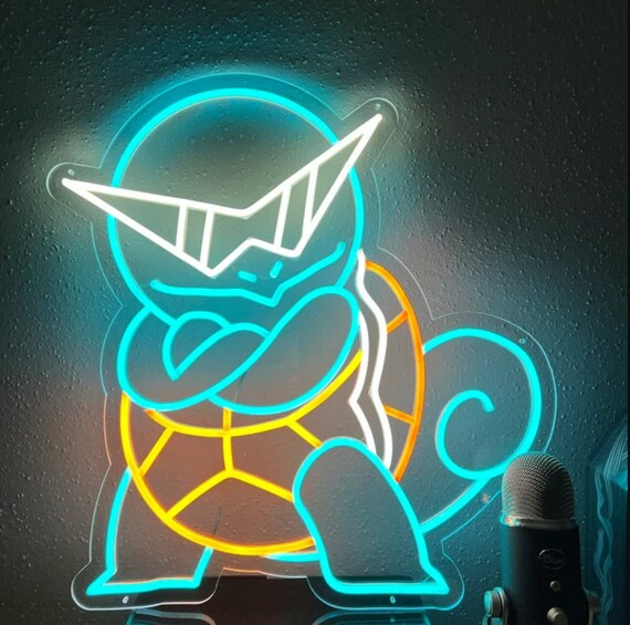 Pokemon Squirtle Neon Sign Squirtle Led Sign Custom Neon - Etsy