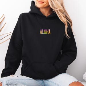 Aloha Embroidered Hoodie, Hawaii sweatshirt, Hawaii embroidery, States and cities shirts, Hawaii pullover, aloha state oversized hoodie