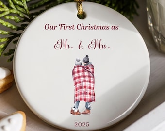 Personalised First Christmas as Mr & Mrs Bauble, First Christmas Married Ornament, Wedding Newlywed Gift, Personalized Christmas Keepsake