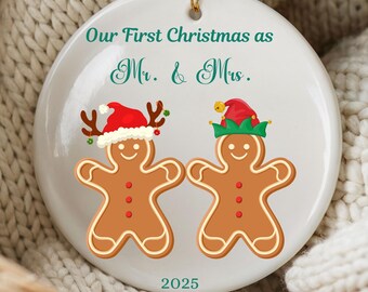 Personalised First Christmas as Mr & Mrs Bauble, First Christmas Married Ornament, Wedding Newlywed Gift, Personalized Christmas Keepsake