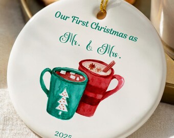 Personalised First Christmas as Mr & Mrs Bauble, First Christmas Married Ornament, Wedding Newlywed Gift, Personalized Christmas Keepsake