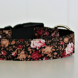 Rose Dog Collar or Matching Lead Leash Seat Belt 3/4" or 1" width