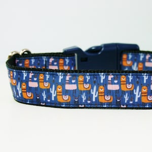 Llama Cactus Dog Collar or Matching Lead Leash Seat Belt 3/4&quot; or 1&quot; width