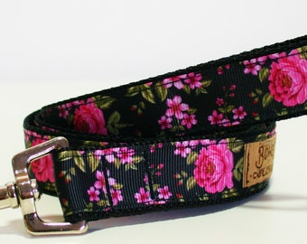 Black Rose Dog Lead