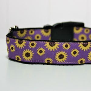 Sunflower Jacquard Dog Collar or Matching Lead Leash Seat Belt 3/4" or 1" width