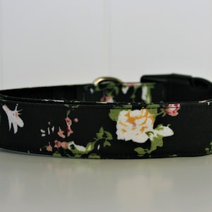Floral Dog Collar or Matching Lead Leash Seat Belt 3/4" or 1" width