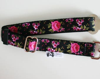 Black Rose Dog Seat Belt