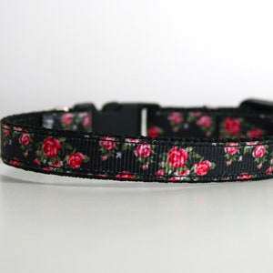 Breakaway Black Rose Cat Kitten Puppy Safety 3/8&quot; Campanello per collare