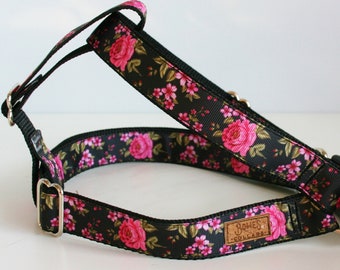 Black Rose Dog Harness