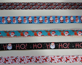 Lanyard or Key Fob Christmas Festive Santa Rudolf Reindeer Ribbon Lanyard Keychain ID Holder Whistle Badge Secret Santa