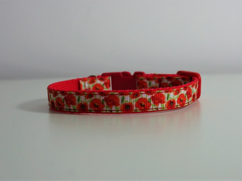 Breakaway Poppy Cat Kitten Puppy Safety 3/8 Collar Bell Flower image 2