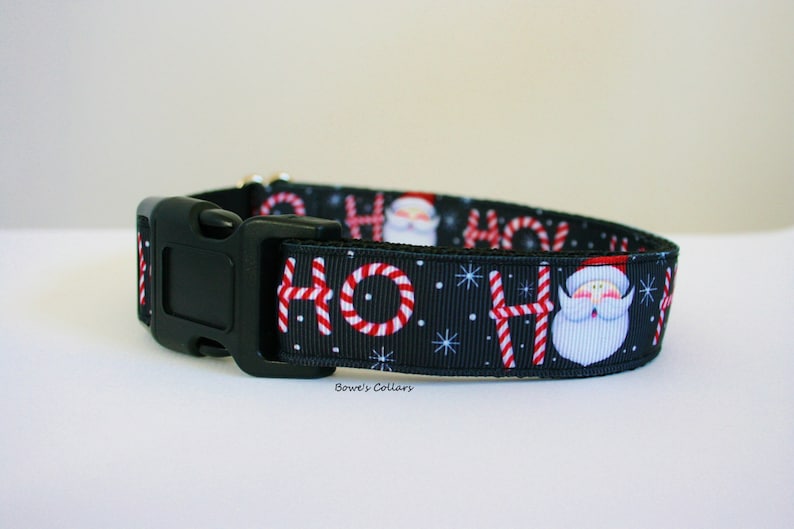Santa Christmas Santa Noel Dog Collar or Matching Lead Leash Seat Belt 34 or 1 width
