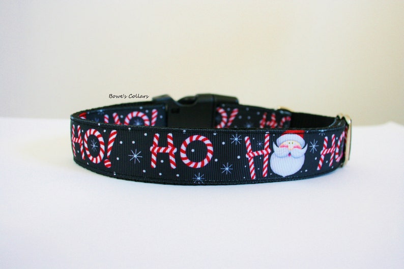 Santa Christmas Santa Noel Dog Collar or Matching Lead Leash Seat Belt 34 or 1 width