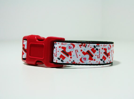 Santa Christmas Santa Noel Dog Collar or Matching Lead Leash Seat Belt 34 or 1 width