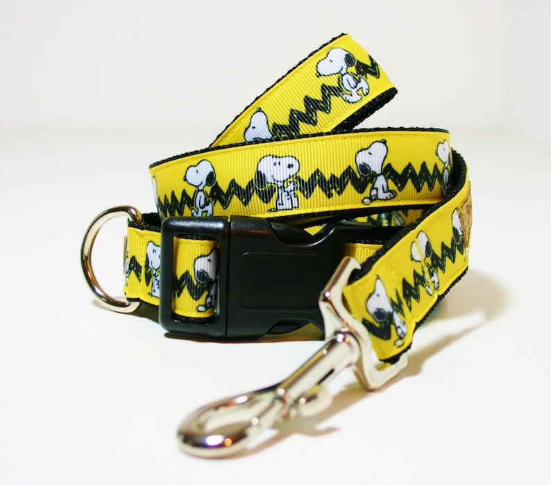 Snoopy Charlie Brown Dog Collar or Matching Lead Leash Seat Etsy