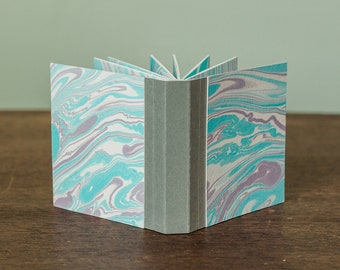 Suminagashi Swatch Book — miniature artist's book with marbled pages