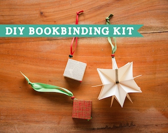 DIY Bookbinding Kit: Christmas tree star ornament book (includes video tutorial)