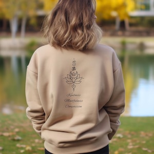 Aesthetic Spiritual Sweatshirt, Cozy Yoga Sweatshirt, Relaxed Casual Wear, Gift for Her, OM Lotus Shirt
