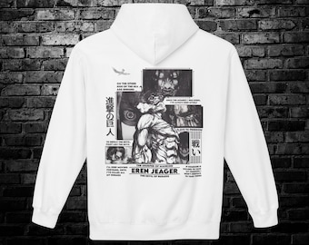 Attack on Titan Hoodie | Eren Hoodie | Aot Hoodie | Anime Hoodie  | Anime Gifts | Custom Anime Gifts | 80% Cotton