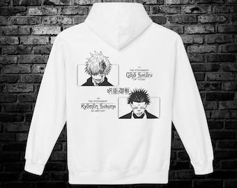 Sweat à capuche Jujutsu Kaisen | Sweat à capuche Sukuna | Sweat à capuche Gojo Satoru | Sweat à capuche animé | Cadeaux animés | Cadeaux animés personnalisés | 80 % coton