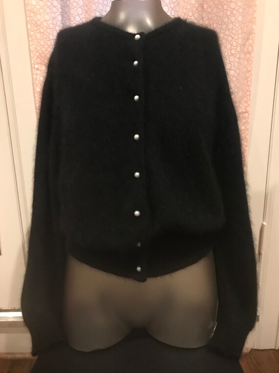 Black Angora Cardigan