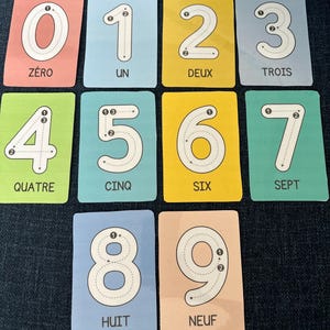 Cartes flash les chiffres de 0 à 9